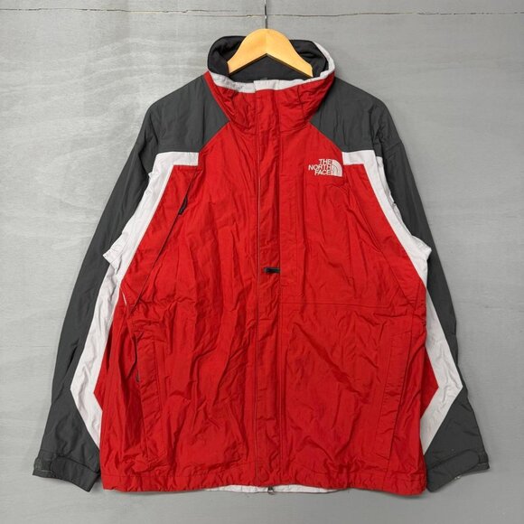 The Northface Mens Hyvent Jacket Red Gray Size Large Nylon Winter Ski Coat‎ - Picture 1 of 7